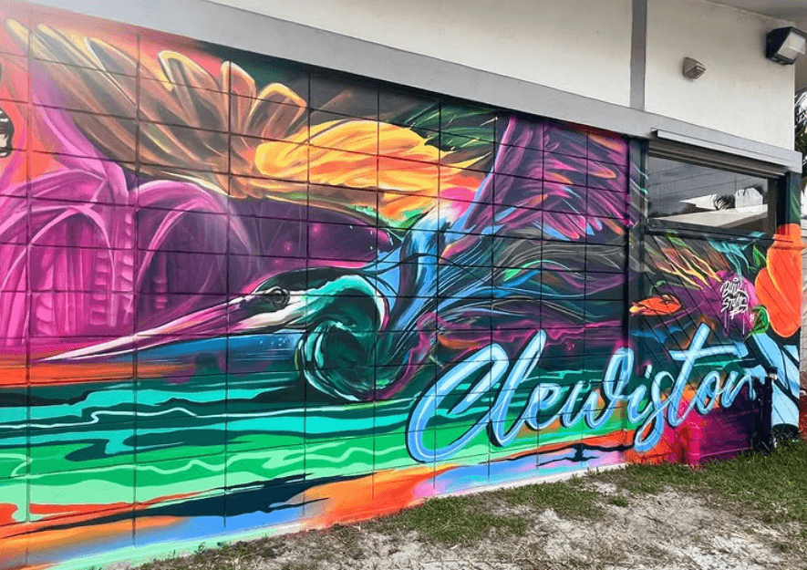 Colorful Clewiston mural painted by graffiti artist Mark Francis Bulk Styles in Florida