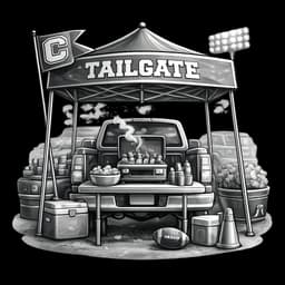 College campus tailgate event icon representing university festivals, game day events, and student activities