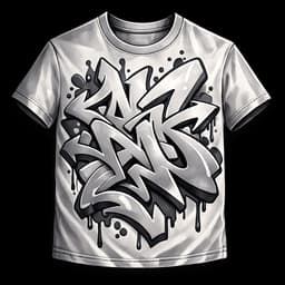 Graffiti art T-shirt icon representing event merchandise created from live artwork for festivals and events