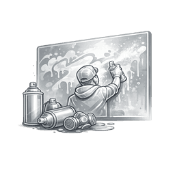 Festival art installations icon representing live mural and graffiti artwork