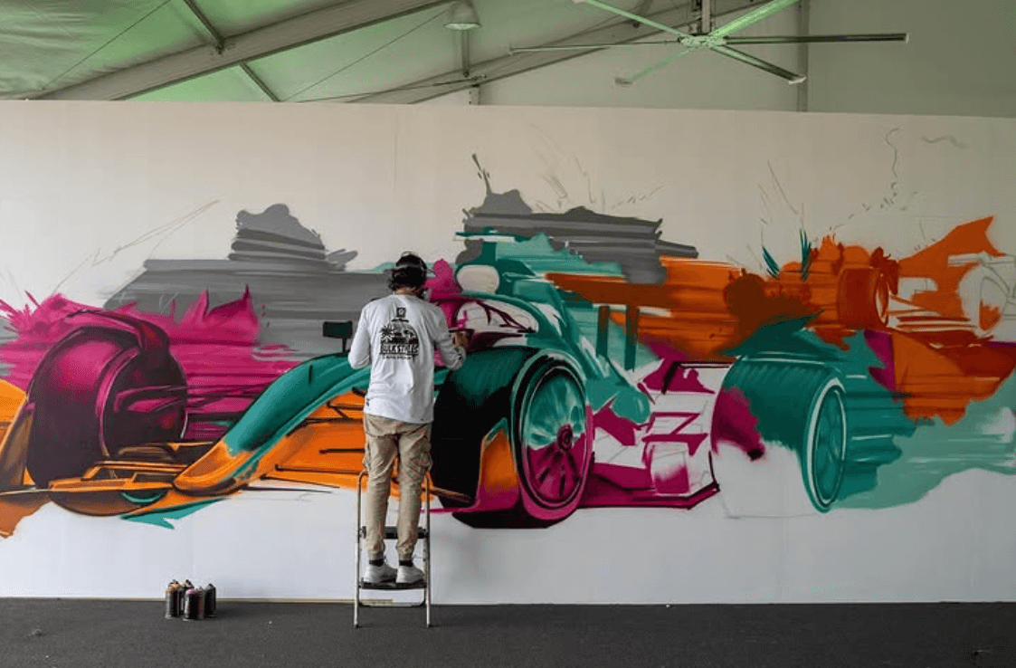 Live painting at an event by Mark Francis