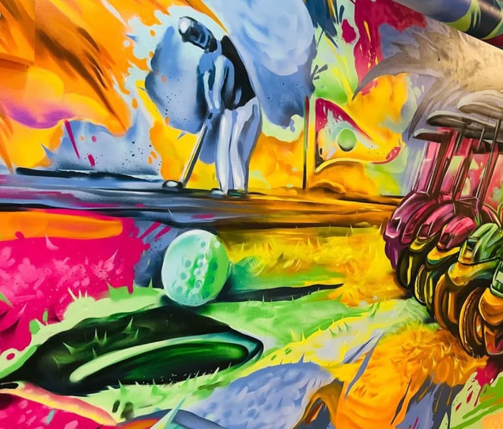 Mural at Admirals Cove - Abstract Golf Scene
