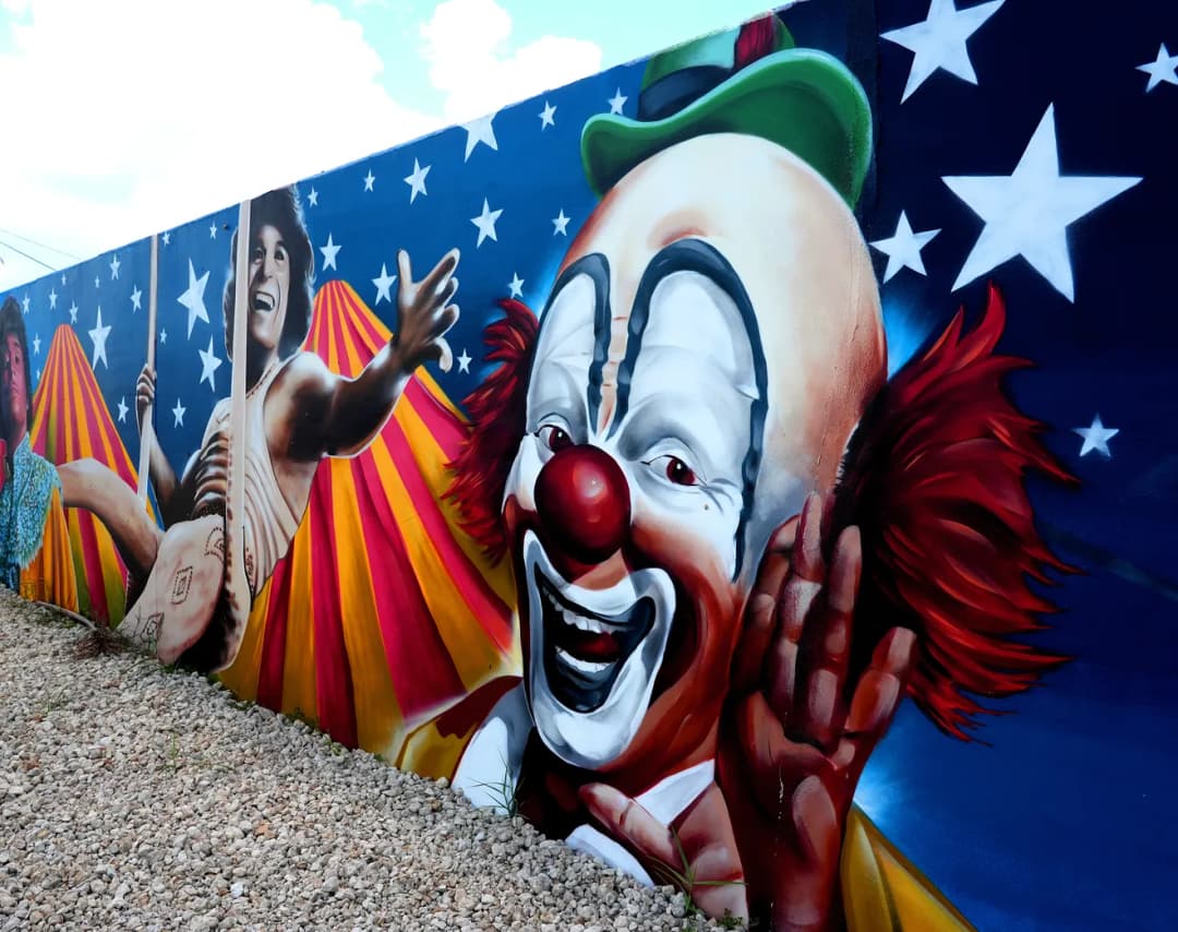 Venice Beach Circus mural by Mark Francis (Bulk Styles)—public art and community mural